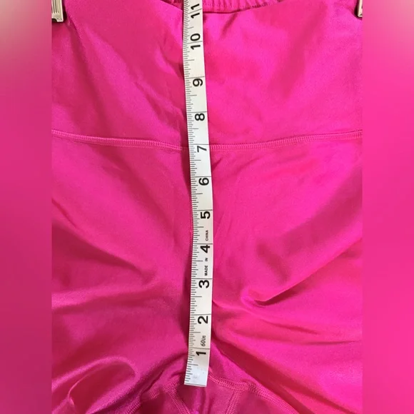 Athleta Elation Shine Tight High-Waisted Leggings Neon Bright Pink Size L - Picture 8 of 10